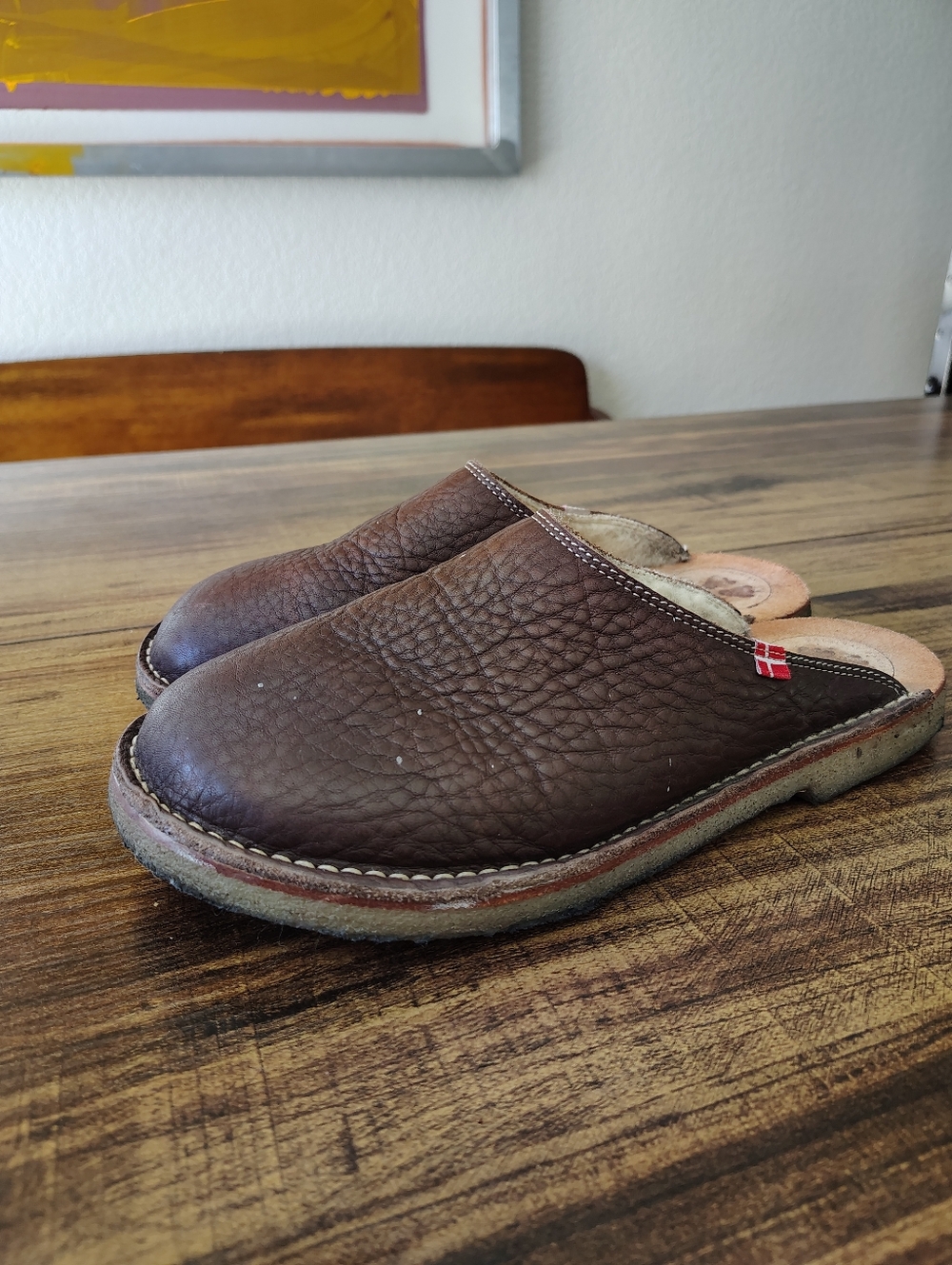 Duckfeet Klitmøller wool-lined leather clogs Brown Unisex Size 42 11 11.5